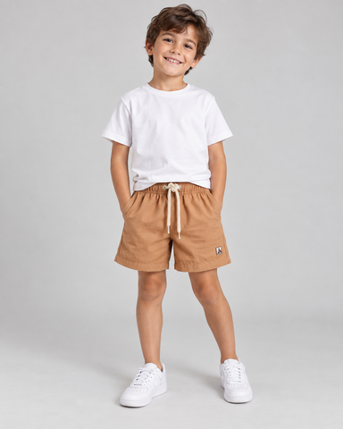 BERMUDA MAS KIDS ALFA PREMIUM VISCOSE BEGE ESCURO