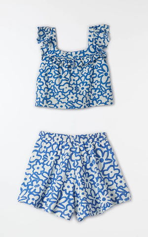 CONJUNTO FEM MALHA BLU BICOLOR FABULA BRANCO/AZUL