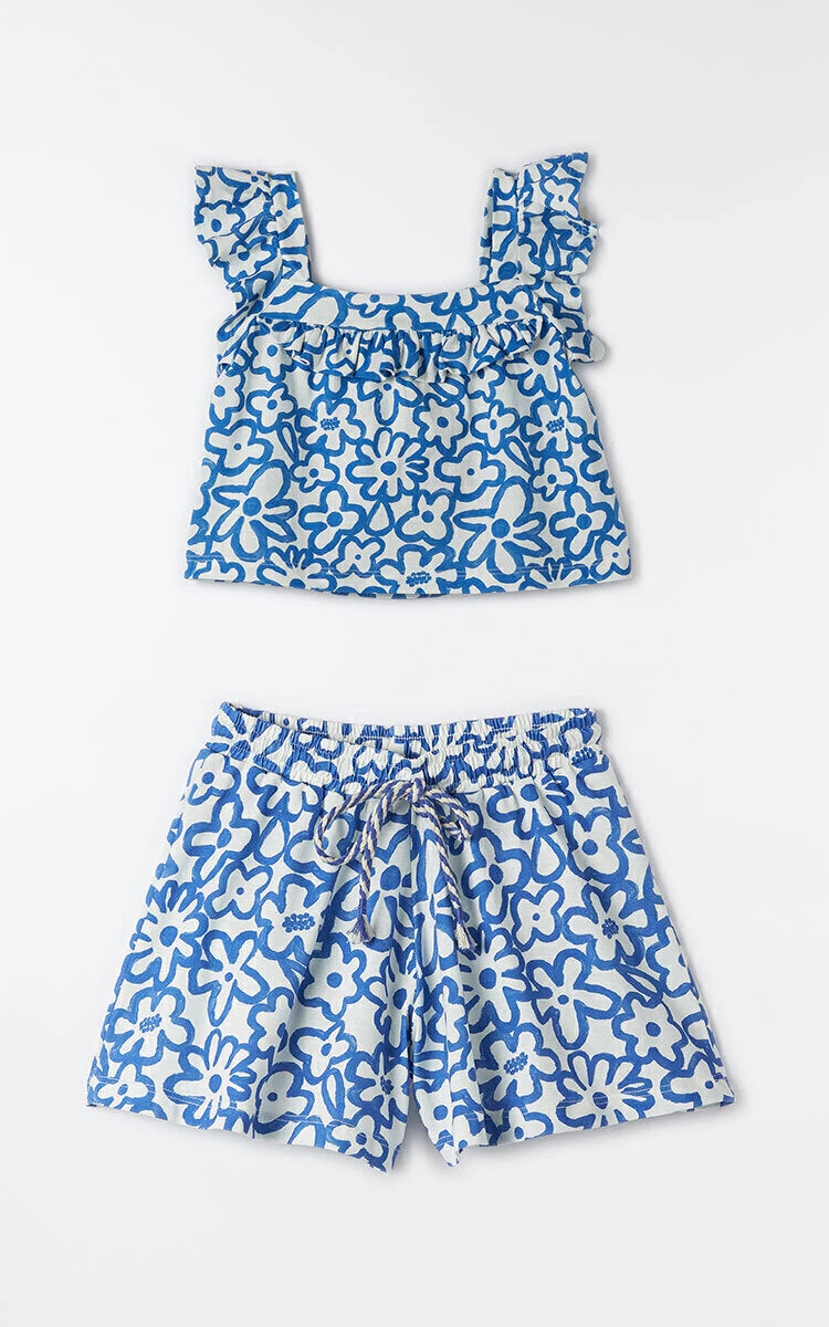 CONJUNTO FEM MALHA BLU BICOLOR FABULA BRANCO/AZUL