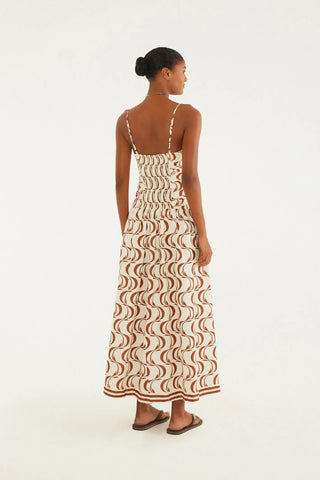 VESTIDO CROPPED PEIXE COPA FARM OFF WHITE/MARROM