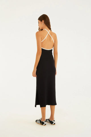 VESTIDO VIES BICOLOR FARM PRETO