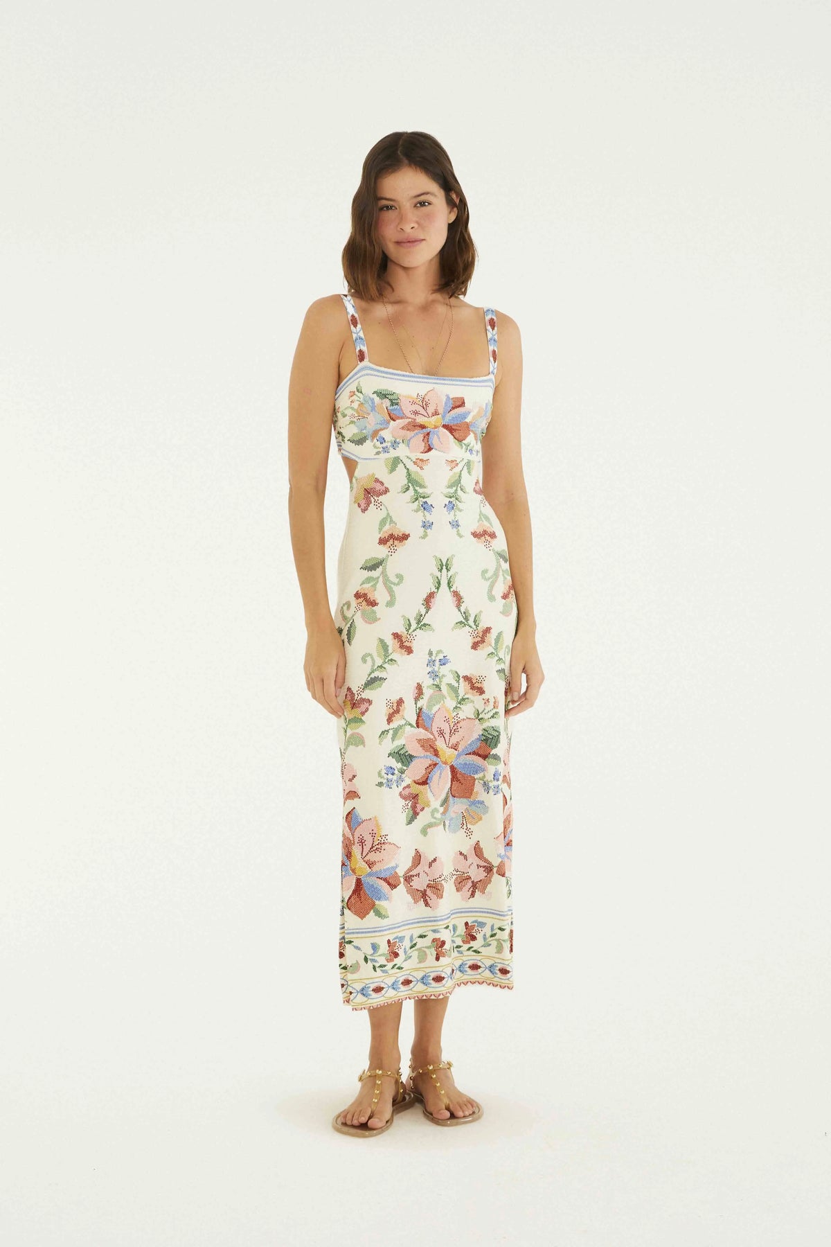 VESTIDO MIDI BRISA SERENA FARM BEGE