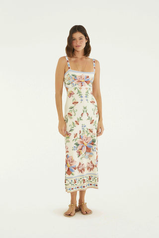 VESTIDO MIDI BRISA SERENA FARM BEGE