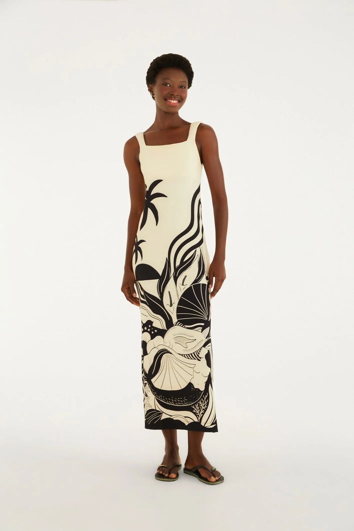 VESTIDO ALCAS FESTA DE MAR FARM OFF WHITE