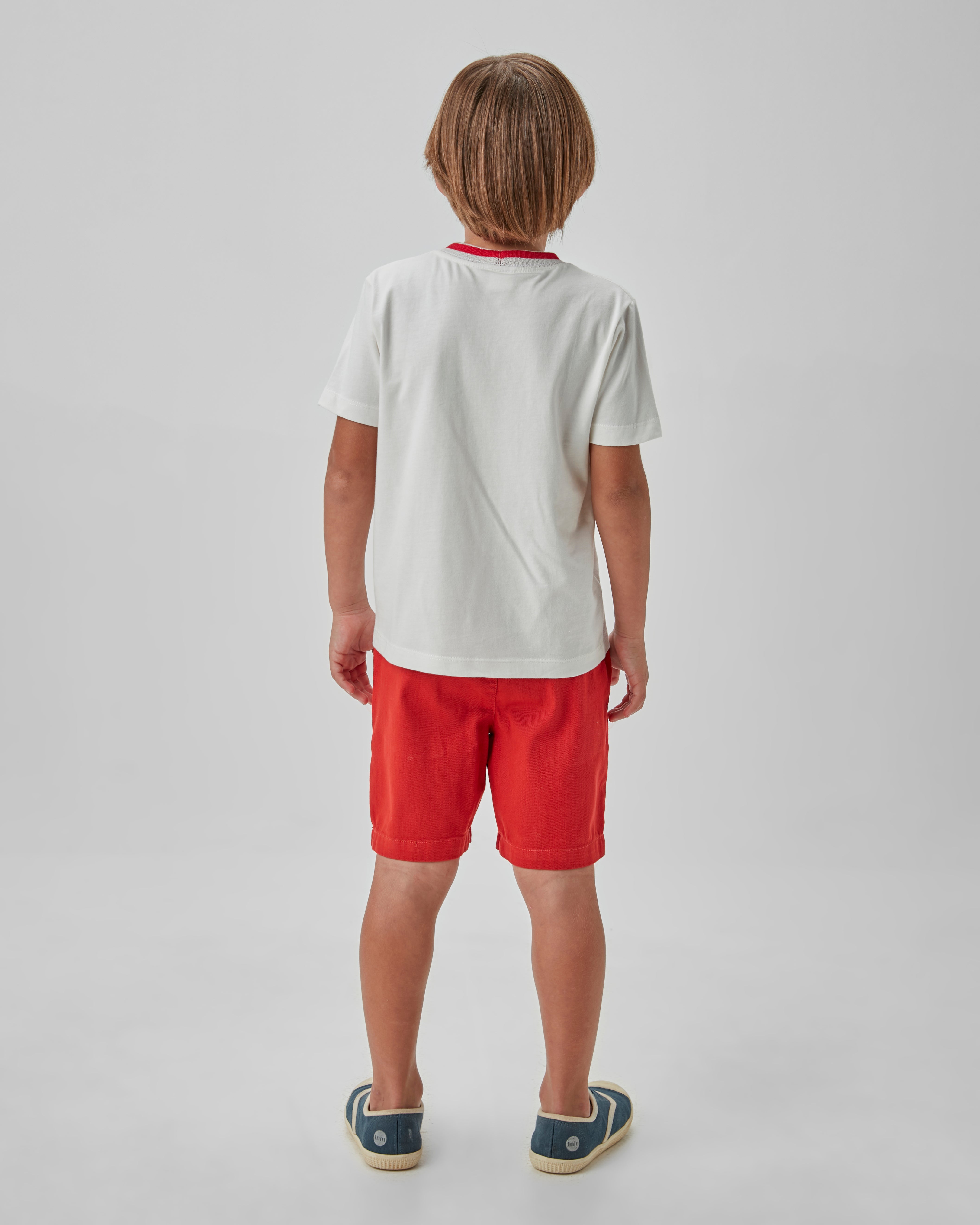 CONJ MAS CAM DET GOLA E BERM SARJA OFF WHITE/VERMELHO