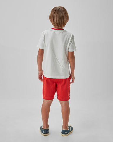 CONJ MAS CAM DET GOLA E BERM SARJA OFF WHITE/VERMELHO