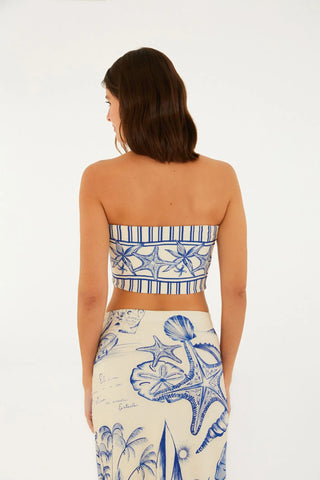 TOP FEM SEM ALCA DOUBLE AVENTUREIRO OFF WHITE/AZUL