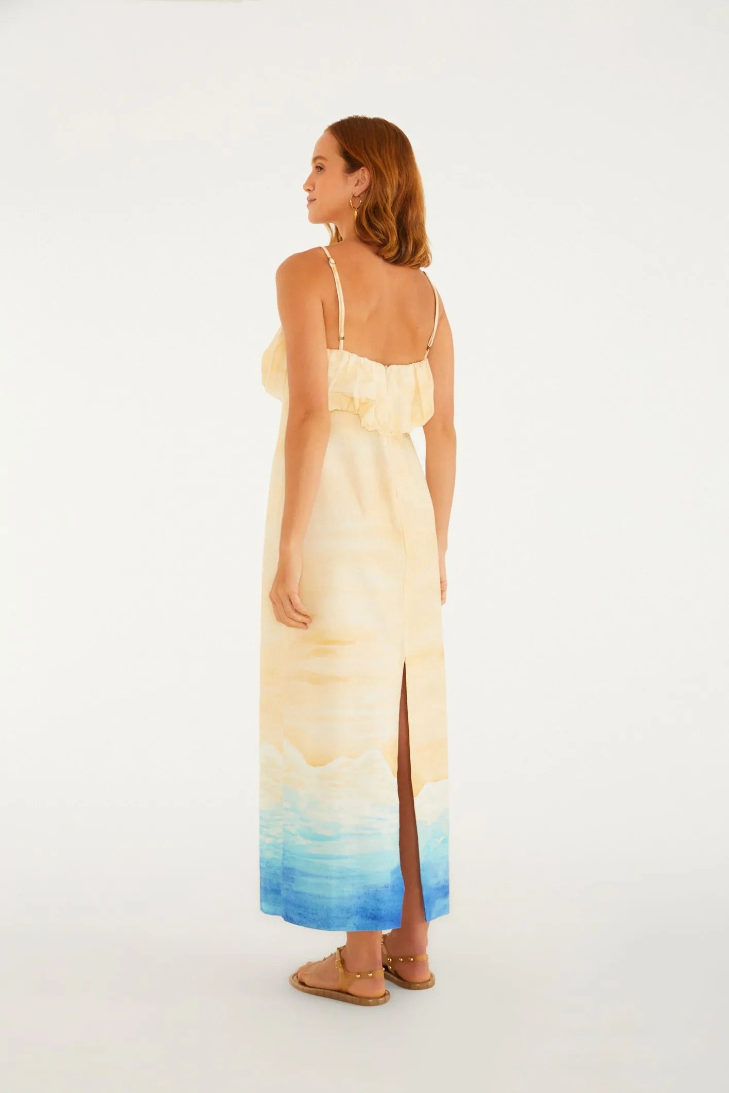 VESTIDO RETO PRAIA LINDA FARM AMARELO