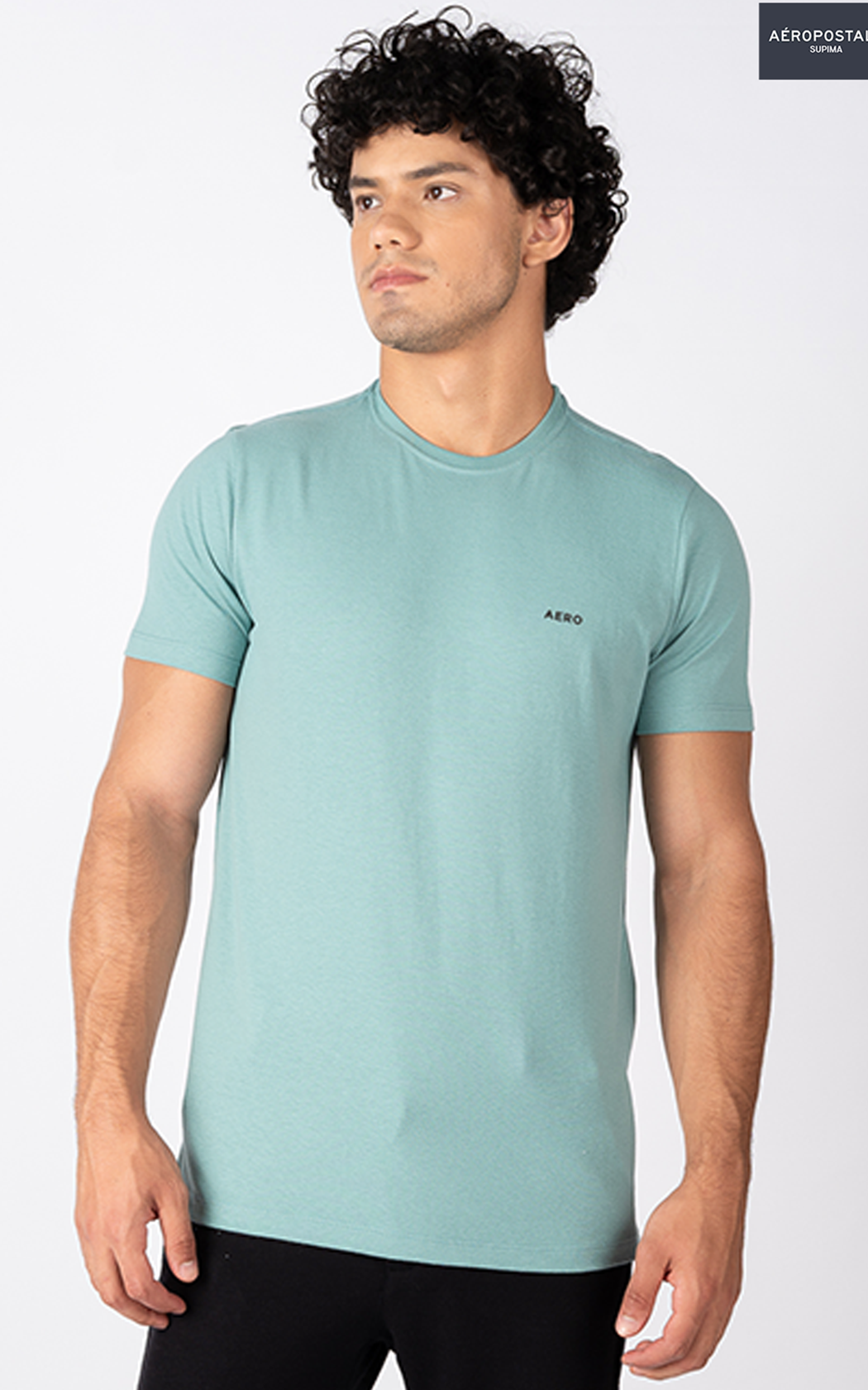 CAMISETA MASC MC SUPIMA AEROPOSTALE VERDE MEDIO