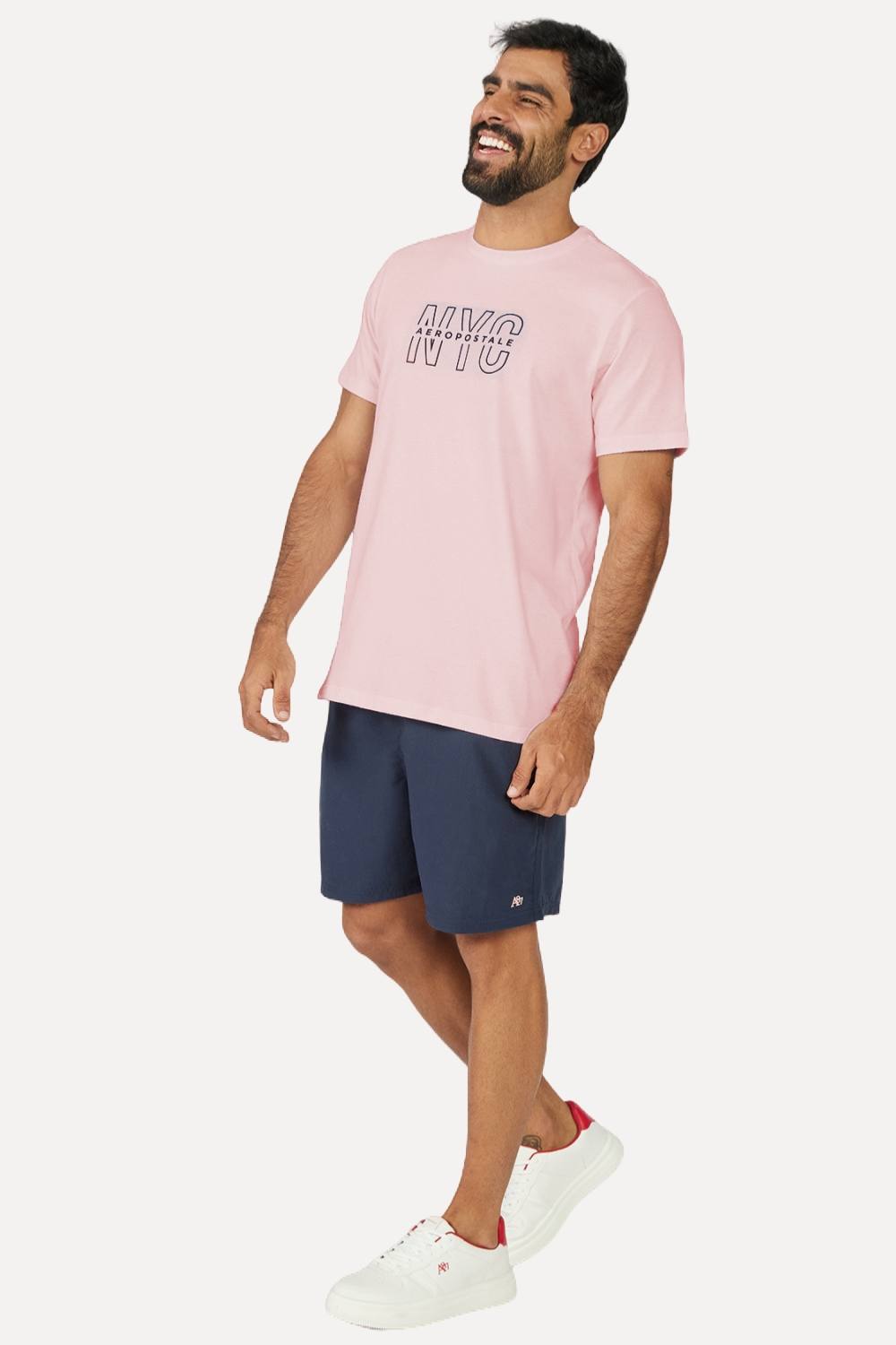 CAMISETA MASC MC SILKADA AEROPOSTALE ROSA CLARO