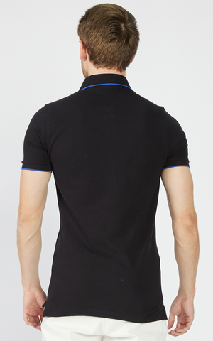 POLO MASC MC AEROPOSTALE PRETO/AZUL