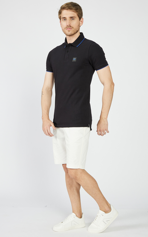 POLO MASC MC AEROPOSTALE PRETO/AZUL