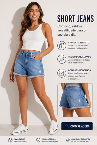 SHORTS JEANS FEM AEROPOSTALE BLUE JE