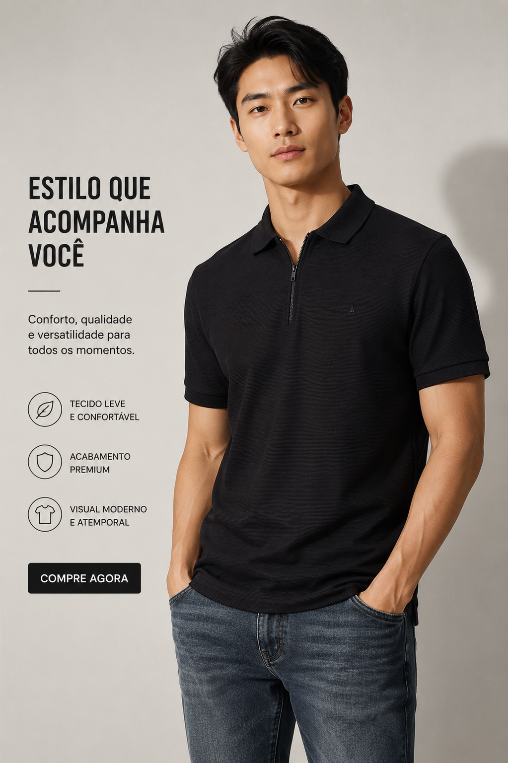 POLO MAS MC OTTOMAN SHIRT ARAMIS PRETO