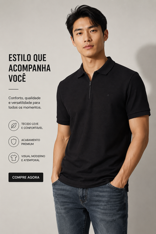 POLO MAS MC OTTOMAN SHIRT ARAMIS PRETO