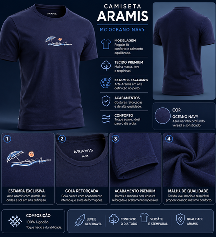 CAMISETA ARAMIS MAS MC OCEANO NAVY