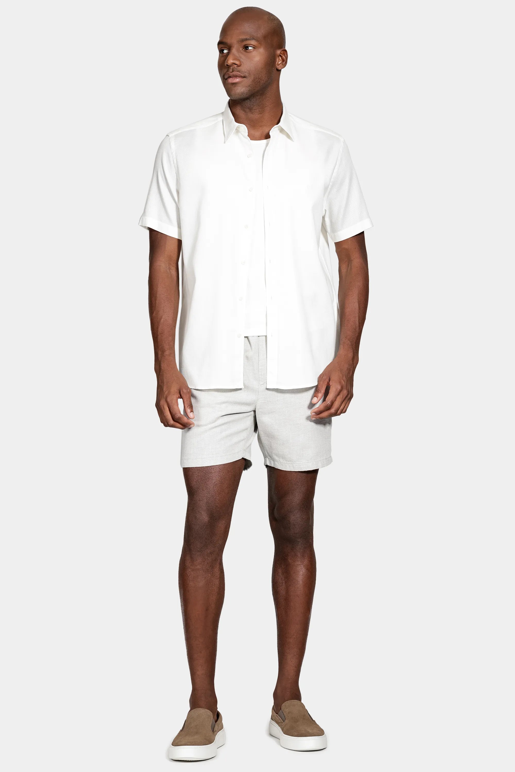 CAMISA MC ARAMIS REG LOOP MAQUINETADA OFF WHITE