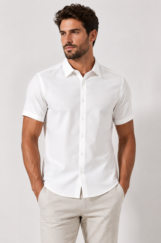 CAMISA MC ARAMIS REG LOOP MAQUINETADA OFF WHITE