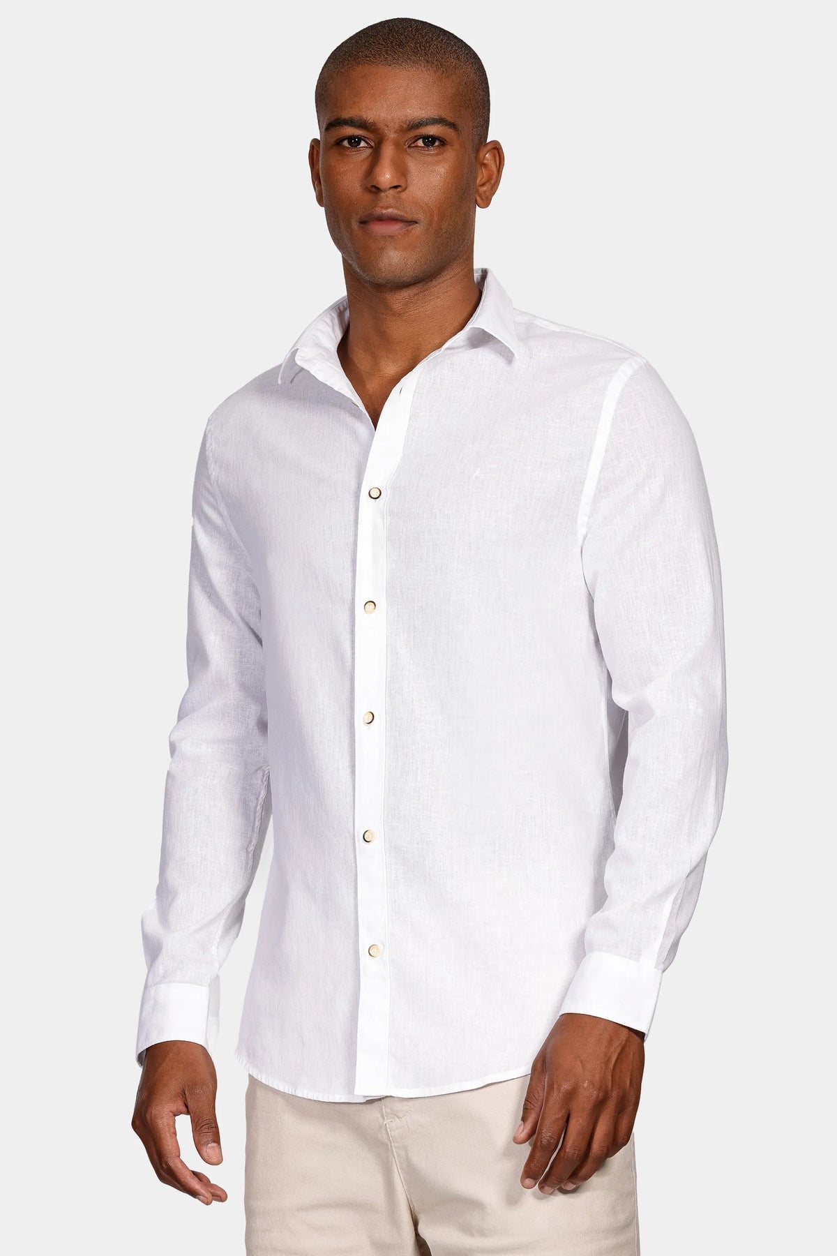 CAMISA MAS ML SLIM LINHO ALGODAO SURAT BRANCO