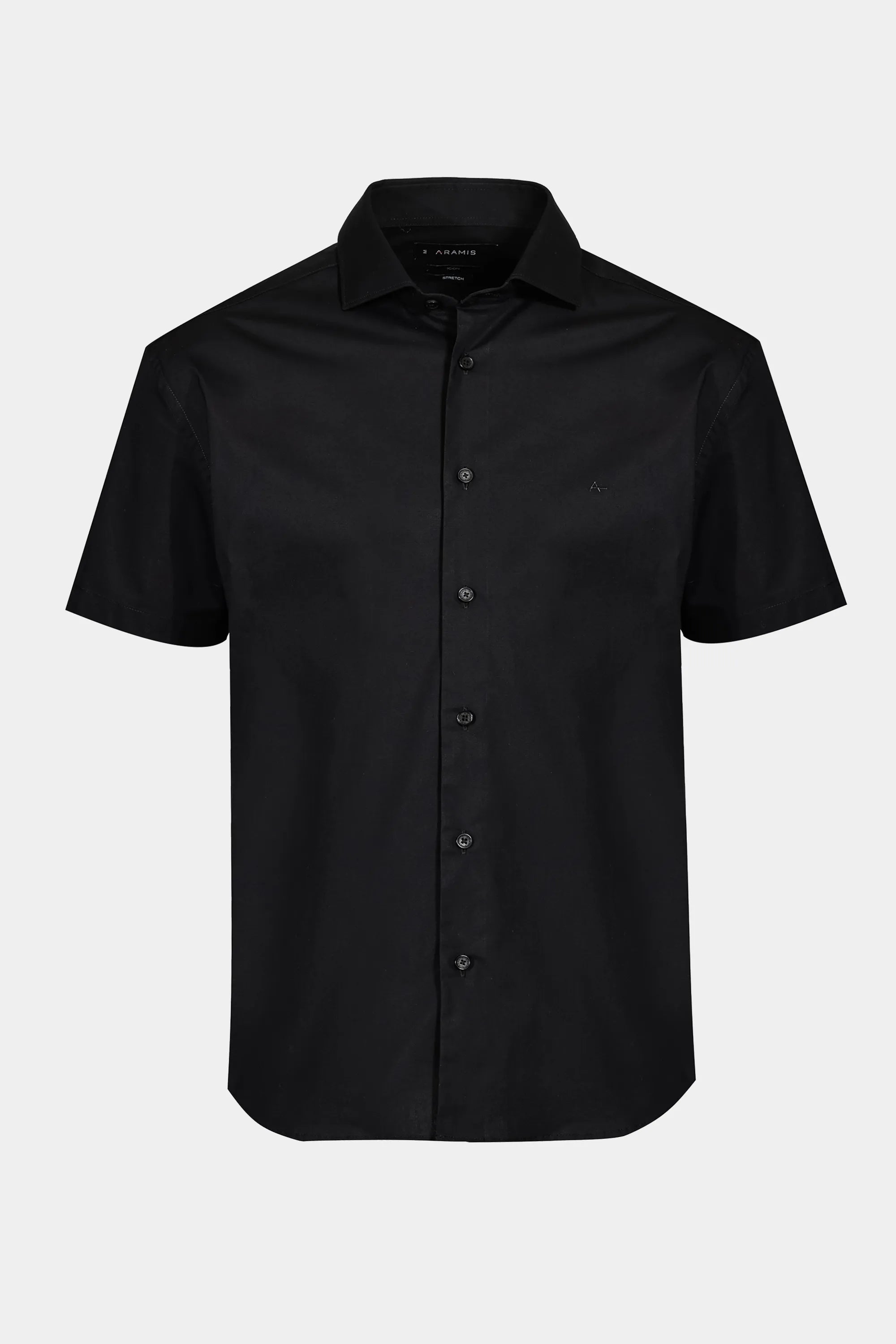 CAMISA MC SLIM TRICOLINE STRETCH LISO PRETO