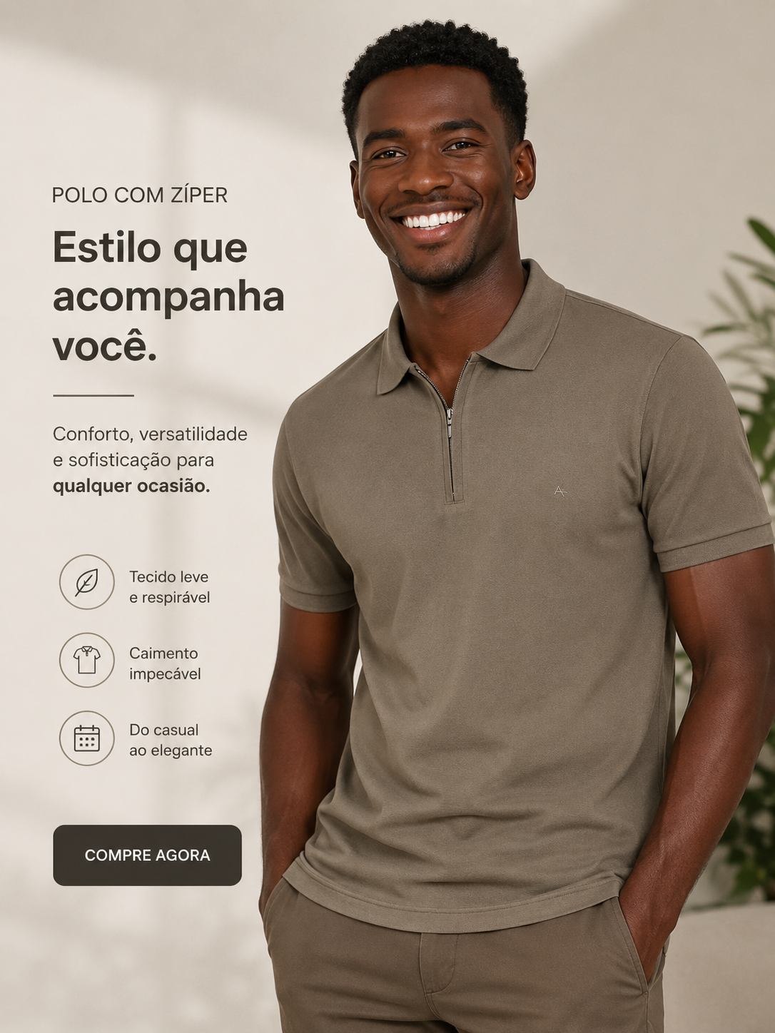 POLO MAS MC PIQUET ZIPER ARAMIS CHARUTO