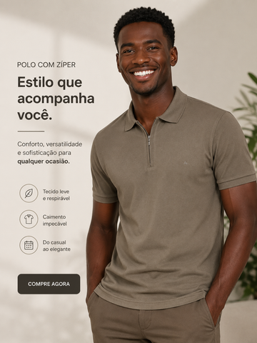 POLO MAS MC PIQUET ZIPER ARAMIS CHARUTO