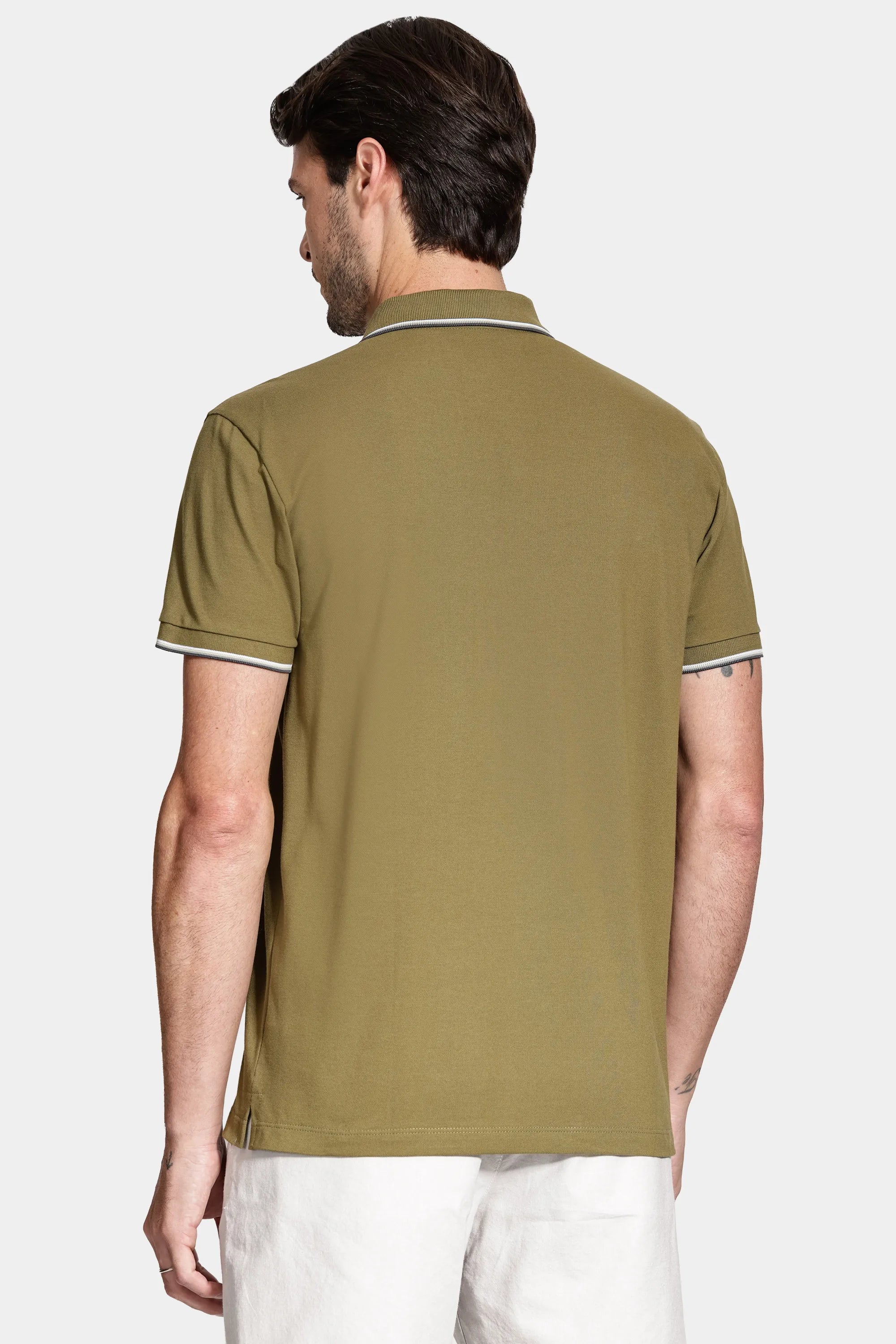 POLO MC MAS ARAMIS BASICA 4 FRISOS CACTO/OFF WHITE