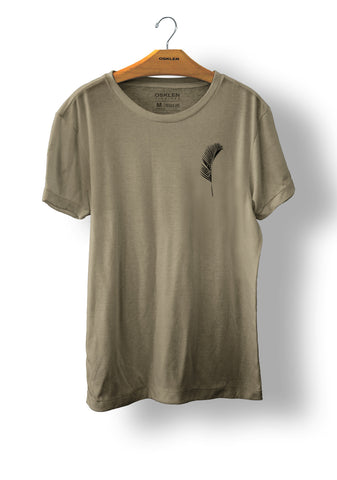 CAMISETA MC STONE FOLHA PALMEIRA OSKLEN CAQUI