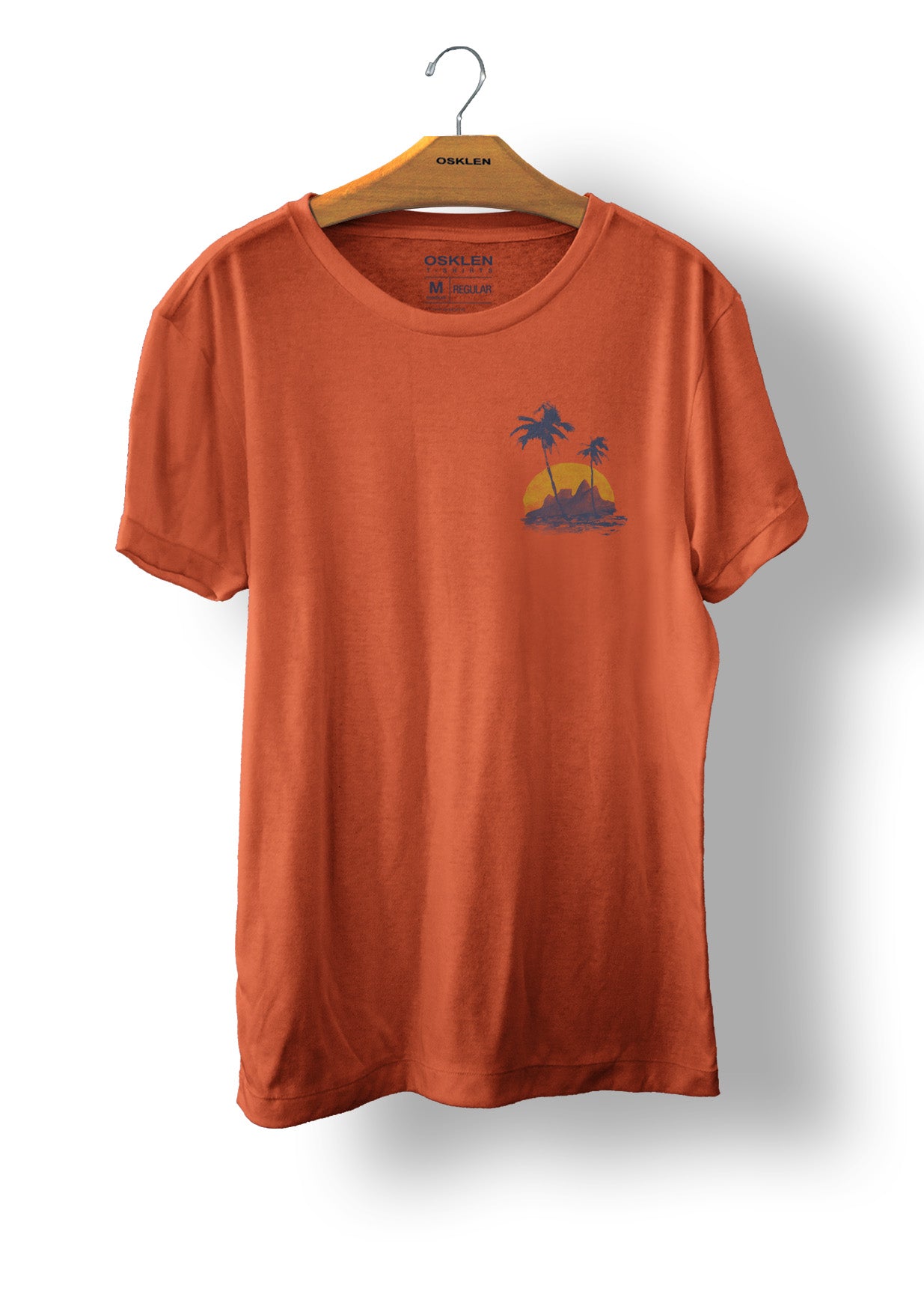 CAMISETA MC SLIM STONE COQUEIRO AQUARELA LARANJA TANGERINA