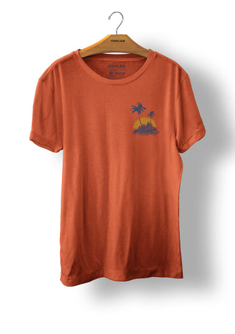 CAMISETA MC SLIM STONE COQUEIRO AQUARELA LARANJA TANGERINA