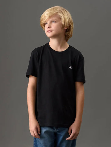 CAMISETA CKJ KIDS MAS MC CK BORDADO PRETO