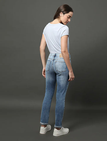 CALCA CKJ FEM JEANS NEW SKINNY 5 POCKETS AZUL MEDIO