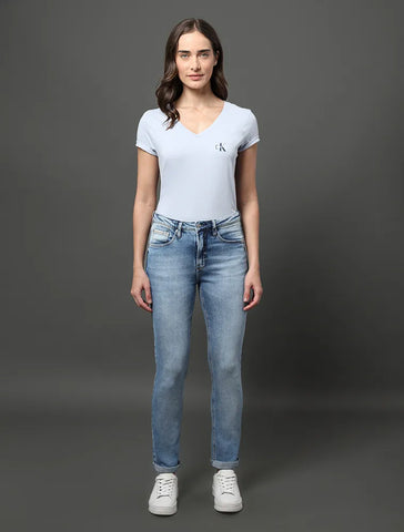 CALCA CKJ FEM JEANS NEW SKINNY 5 POCKETS AZUL MEDIO