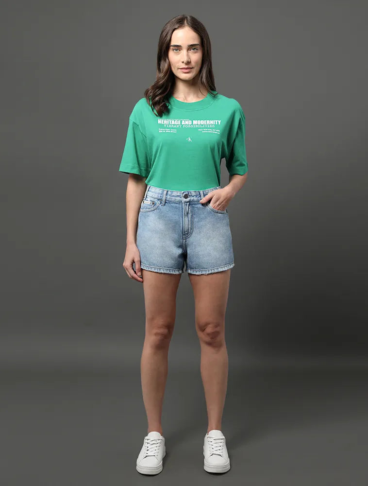 SHORTS CKJ FEM JEANS BOY 5 POCKETS AZUL CLARO