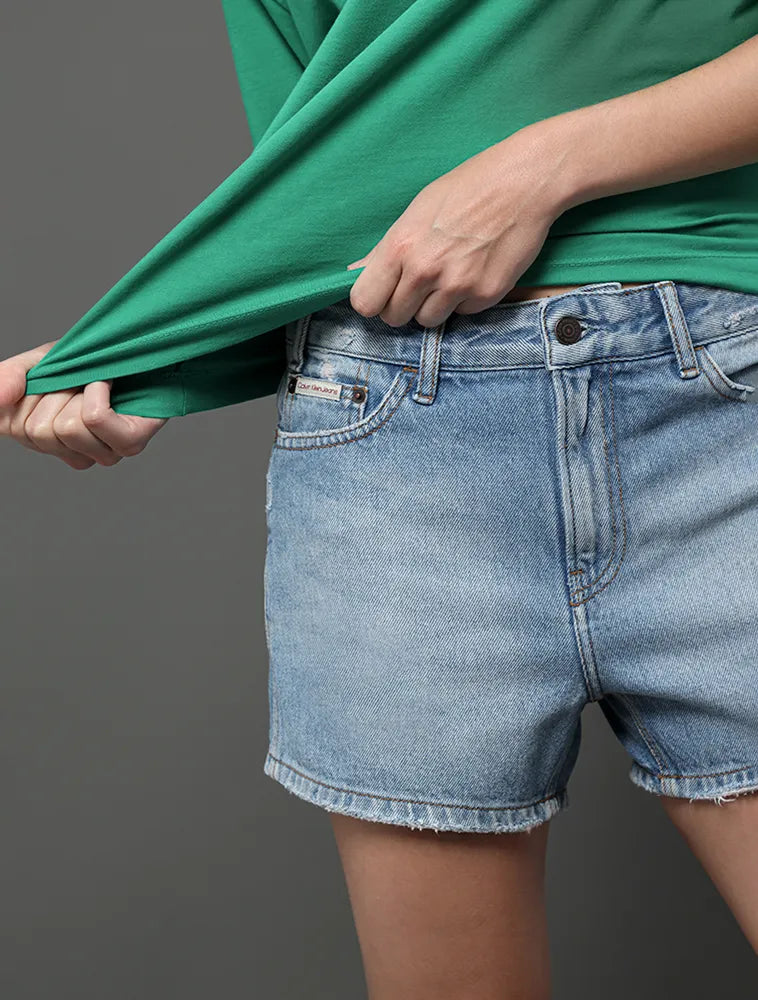 SHORTS CKJ FEM JEANS BOY 5 POCKETS AZUL CLARO