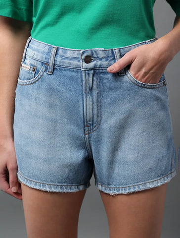 SHORTS CKJ FEM JEANS BOY 5 POCKETS AZUL CLARO