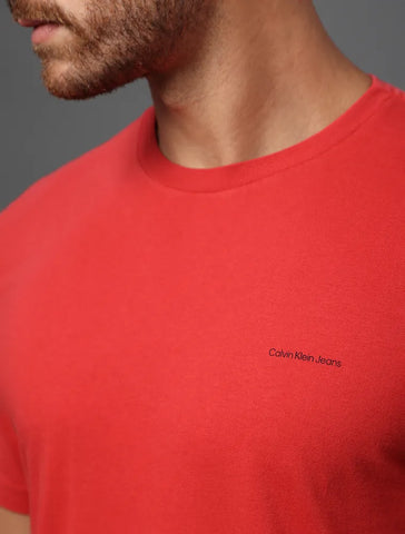 CAMISETA MAS MC CKJ LOGO BASICO PEITO VERMELHO