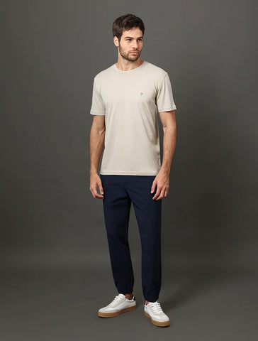 CAMISETA CKJ MAS MC OMEGA PEITO CAQUI CLARO