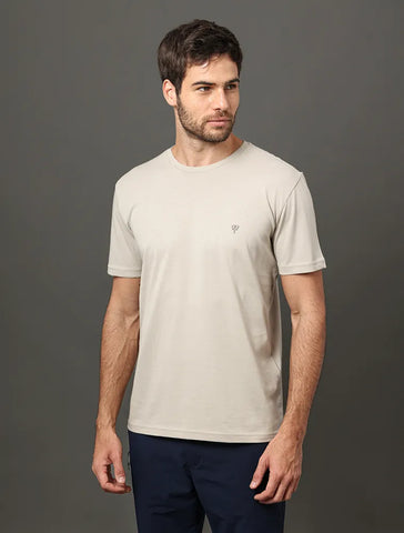 CAMISETA CKJ MAS MC OMEGA PEITO CAQUI CLARO