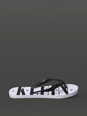 CHINELO MAS CKJ LOGO SERIF FONT BRANCO