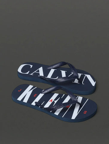 CHINELO MAS CKJ LOGO SERIF FONT MARINHO