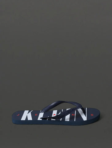 CHINELO MAS CKJ LOGO SERIF FONT MARINHO