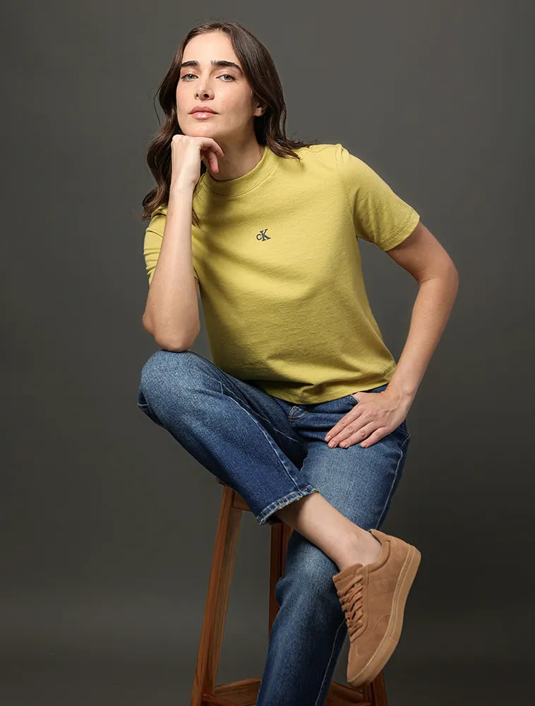 BLUSA CKJ FEM CK RELEVO MULTICOR VERDE PISTACHE