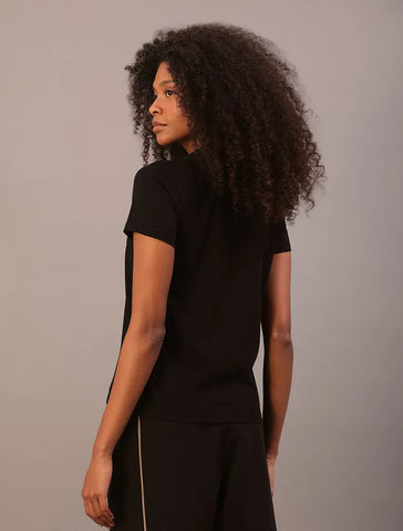 BLUSA MC CKJ FEM LOGO CK BORDADO PRETO