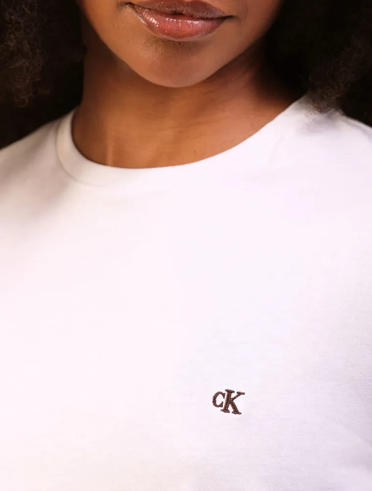 BLUSA MC CKJ FEM LOGO CK BORDADO BRANCO