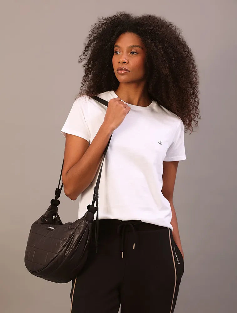 BLUSA MC CKJ FEM LOGO CK BORDADO BRANCO