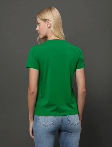 BLUSA MC CKJ FEM LOGO CK BORDADO VERDE MEDIO