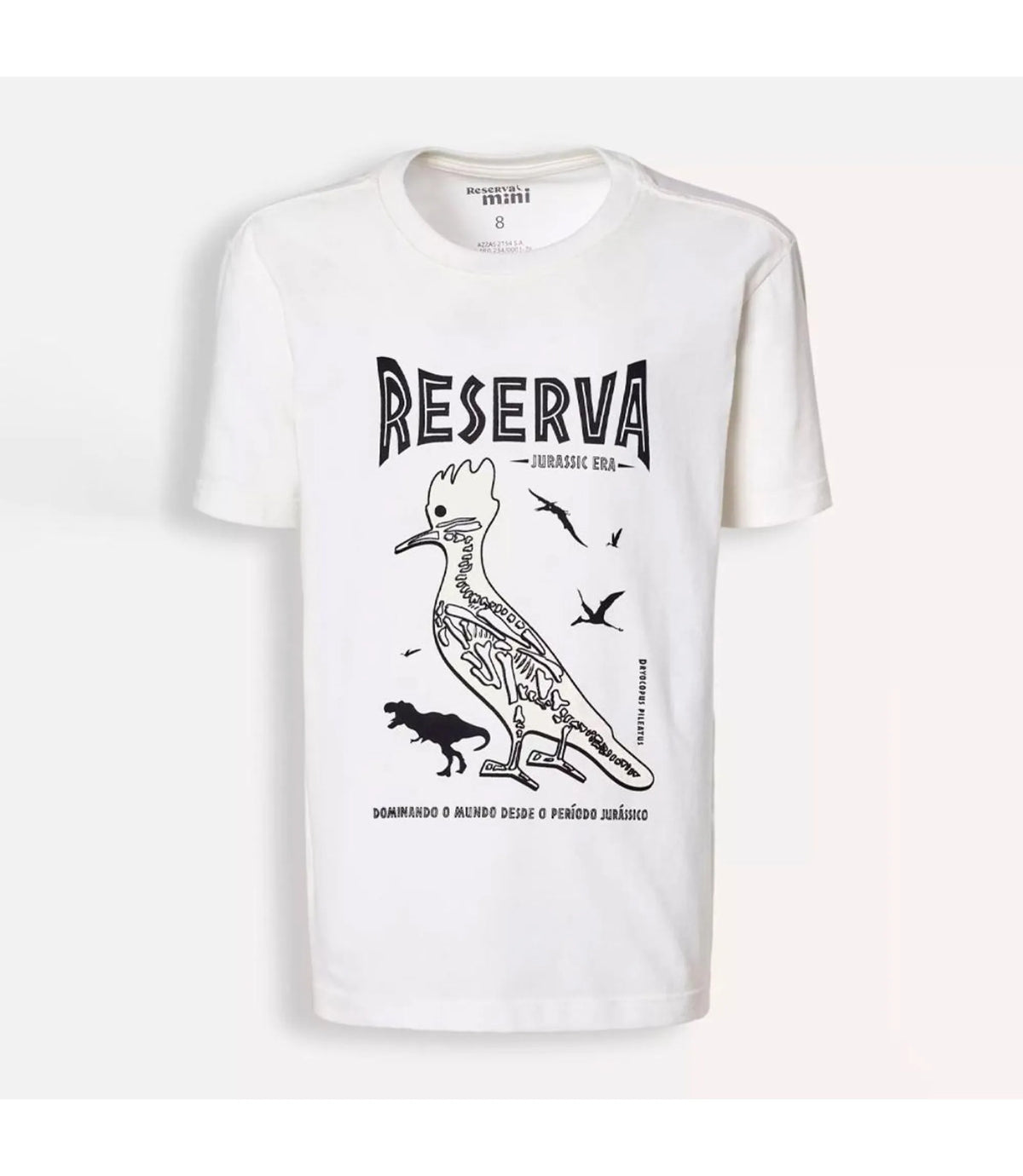 CAMISETA RSV MINI ESTAMPA JURASSIC ERA OFF WHITE