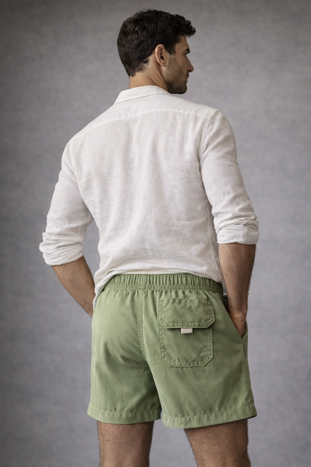 BERMUDA TACTEL PELETIZADO LISO MILITAR/KHAKI