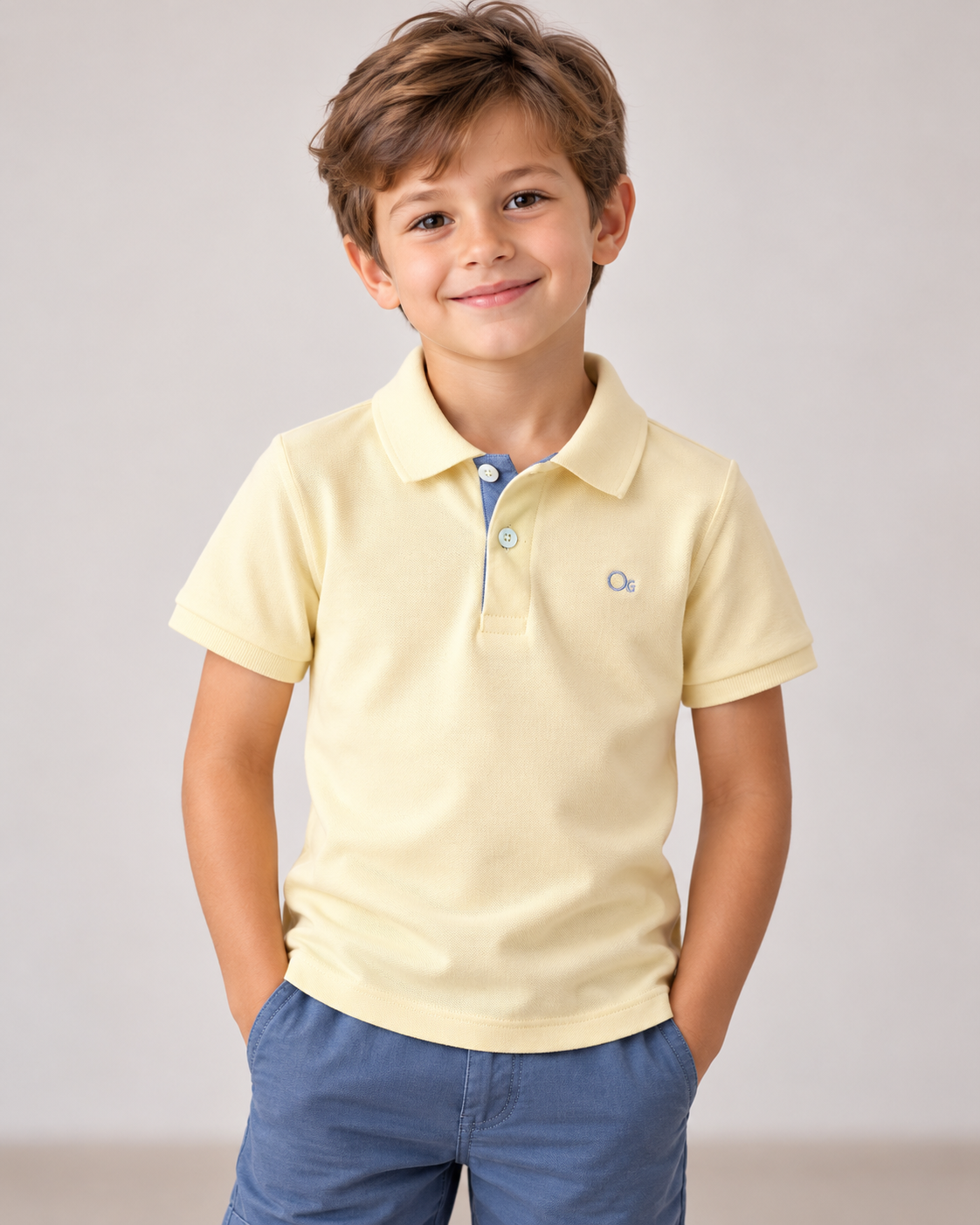 POLO OGOCHI KIDS MC ESSENCIAL LISA AMARELO 0169